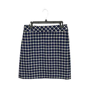 Talbots Mod Style Wool Blend Tweed Skirt High Waist Blue Size 2 XS